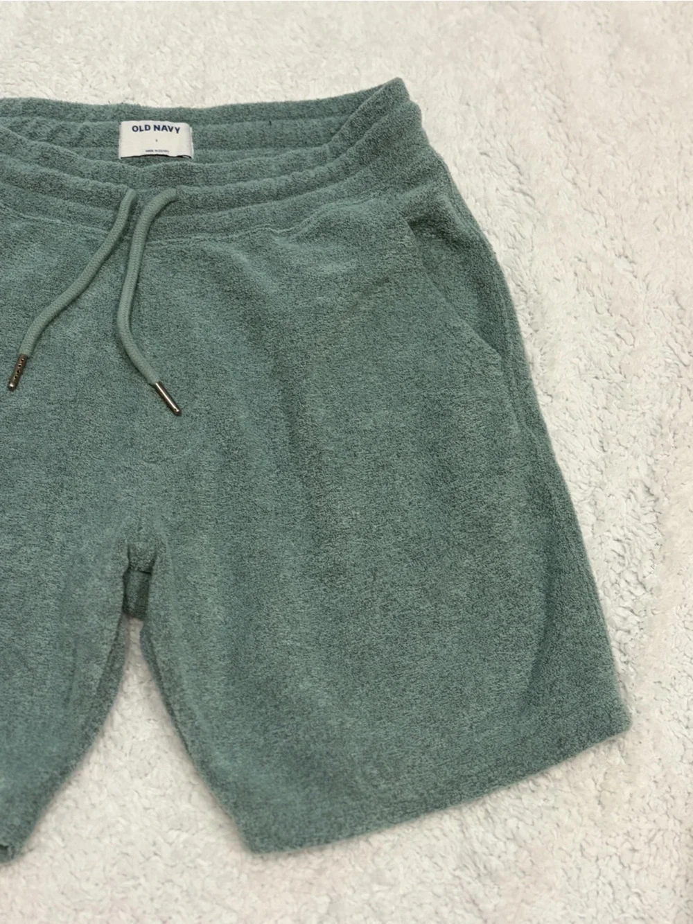 Old Navy Teal Green Terry Drawstring Kids Shorts